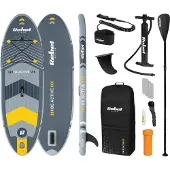 Rebel RBA-4511 SUP-paddleboard met accessoires, 244 cm, 78 kg, grijs