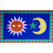 Kitsch Kitchen deurmat Loteria sun moon blauw