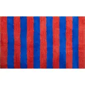 Kitsch Kitchen - Badmat gestreept oranje/donkerblauw