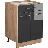 Vicco Fame-Line Keukenonderkast – 60 cm met lade, zonder werkblad Antraciet Hoogglans