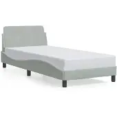 vidaXL Bedframe "Dover" 90x200 cm fluweel lichtgrijs