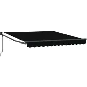 vidaXL Uitschuifbare luifel Zwart 350 x 250 cm Polyester en Metaal