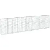 vidaXL Gabion met deksel, 800x50x200 cm, verzinkt staal