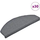 vidaXL Trapmatten 30 st 65x24x4 cm lichtgrijs en blauw halfrond groot