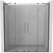 Mexen Velar Duo schuifbare douchedeur 200 , transparant, geborsteld grijs - 871-200-000-02-66