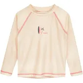 Playshoes UV-bescherming 'Surfbrett Palme' ecru / navy / zalm roze