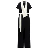 Adolfo Dominguez Jumpsuit ecru / zwart