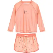 Playshoes UV-bescherming 'Surf Palme' crème / donkerblauw / rosa / oudroze