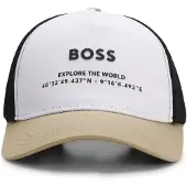 BOSS Kinderpet met logo van katoen en mesh
