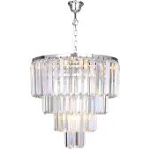Zumaline AMEDEO Hanglamp 5xE14 40W - Glamour Stijl, Zilver Metaal & Kristal