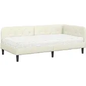vidaXL Hoek Bed Frame Crème 90 x 200 cm Fluweel