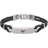 Emporio Armani Armband zwart / zilver