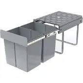 ACXIN Inbouw Prullenbak - Afvalscheiding Keukenkast Uittrekbaar Met Telescooprails - 2x15L