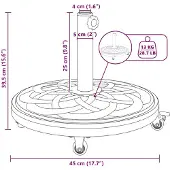 vidaXL Parasolstandaard, 15,35 kg, zwart, ijzer, rond