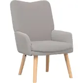 vidaXL Fauteuil Lichtgrijs 63 x 67 x 94 cm Schapenstof en Bijkap
