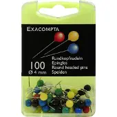 Exacompta Doos met 100 bolvormige prikbordspelden - punthoogte 15mm - 4mm diameter - Geassorteerd - 14345E