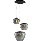 Light & Living Hanglamp 3L Ø40x160 cm MAYSON smoke glas-mat zwart
