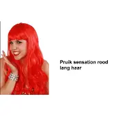Partyxplosion Pruik Sensation rood - Festival thema feest party fun carnaval red