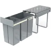 ACXIN Inbouw Prullenbak - Afvalscheiding Keukenkast Uittrekbaar Met Telescooprails - 1x20L+1x10L