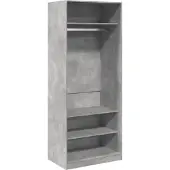 vidaXL Kledingkast 80x50x200 cm bewerkt hout betongrijs