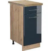 Vicco Fame-Line Keukenkasten – 40 cm, WB Eik Donkerblauw hoogglans