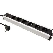 Bachmann 300000 Stekkerdoos 19 inch 6-voudig Zwart, Antraciet Randaarde stekker 1 stuk(s)