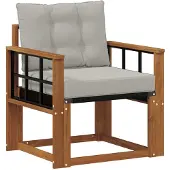 vidaXL Buitensofa Massief Acacia Hout Natuurlijk en Licht Grijs