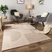 Paco Home Vloerkleed Woonkamer Laagpolig Patroon Abstract Patroon Geometrisch 3D 120x170 cm