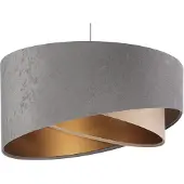 Maco Design Hanglamp Vivien, dimbaar, alu / grijs / zink, Woon-/ Eetkamer, Textiel / Stof / Zijde, Modern, Hanglamp