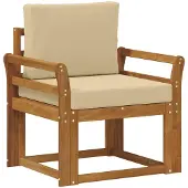 vidaXL Buitensofa Massief Acacia Hout en Polyester Naturel