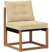 vidaXL Buiten Middelste sofa Massief acaciahout en Textilene-stof