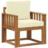 vidaXL Buitensofa Massief Acacia Hout en Polyester Naturel