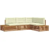vidaXL 5 st Buiten bank set Massief Acacia Hout en Polyester