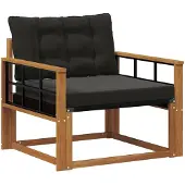 vidaXL Buiten bank set Massief Acaciahout en Textilene Naturel