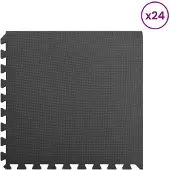 vidaXL Zwembadbodem beschermmat, 24 stuks, zwart, 8,64 m², EVA-schuim