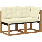 vidaXL 2 st Outdoor Midden- en Hoekbank Naturel