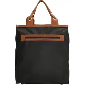 Run Away Stevige Boodschappentas met Leren Handvatten Zwart