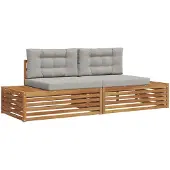 vidaXL 2 st Buiten bank set Massief Acacia Hout en Polyester
