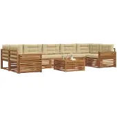 vidaXL Buiten bank set 8 st Natuurlijk en Beige