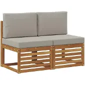 vidaXL 2 Stuk Buiten Midden Sofa Massief Acacia Hout Naturel