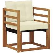 vidaXL Buitensofa Massief Acacia Hout Natuurlijk en Crème