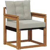 vidaXL Buitensofa Massief Acacia Hout Natuurlijk en Licht Grijs