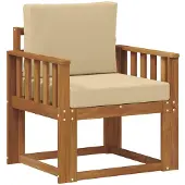 vidaXL Buitensofa Massief Acacia Hout en Polyester Naturel