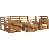 vidaXL Buiten bank set 7 st Naturel Massief Acacia Hout