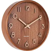 Karlsson Pure Wandklok | Ø22cm | Dark hout