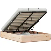 vidaXL Ottoman bedframe met opbergruimte Naturel 150 x 200 cm