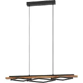 Eglo Design Hanglamp Boyal Zwart Met Donker Hout