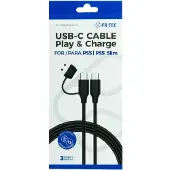 Sublime Market Connect Play & Charge 3m USB-C kabel voor PS5 en PS5 Slim Zwart