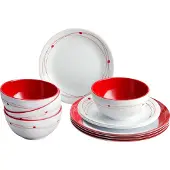Brunner 0830160N.C8A, Rood, Wit, Melamine, Geschikt voor 4 personen, 4 bakjes, 4 stuks, 300 ml