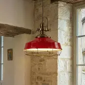 ROYALTECH Hanglamp Astel, dimbaar, rood, Woon-/ Eetkamer, metaal, Industrieel design, hanglamp